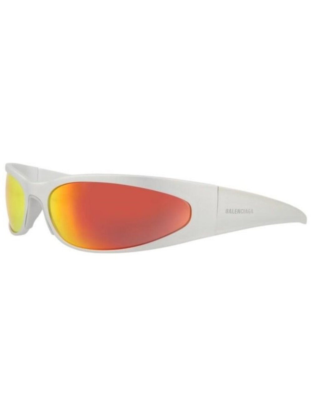 New Balenciaga Mens Shield/Wrap Silver Silver Red Fashion Designer Sunglasses